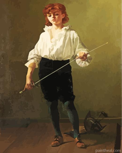 Aesthetic Fencer Girl Painting By Numbers Kits
