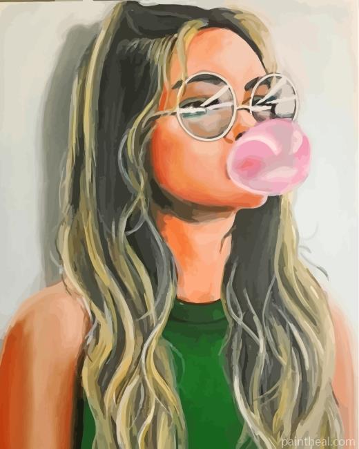 Girl With Bubble Gum Painting By Numbers Kits