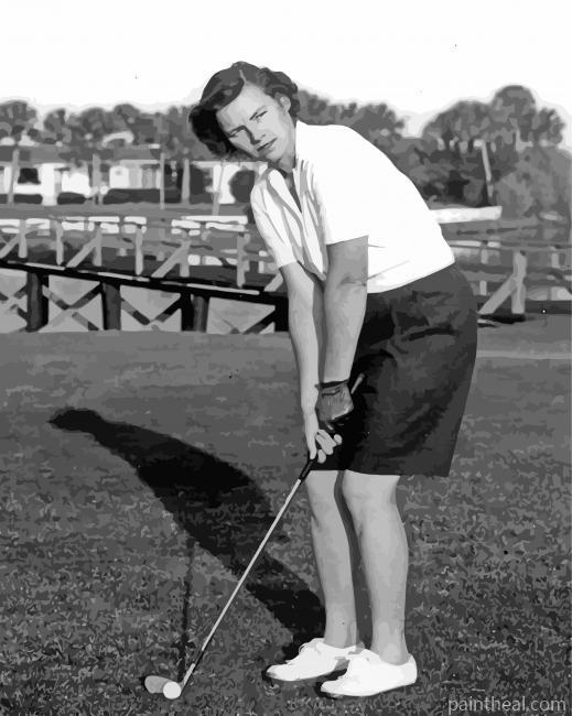 Vintage Woman Playing Golf Painting By Numbers Kits