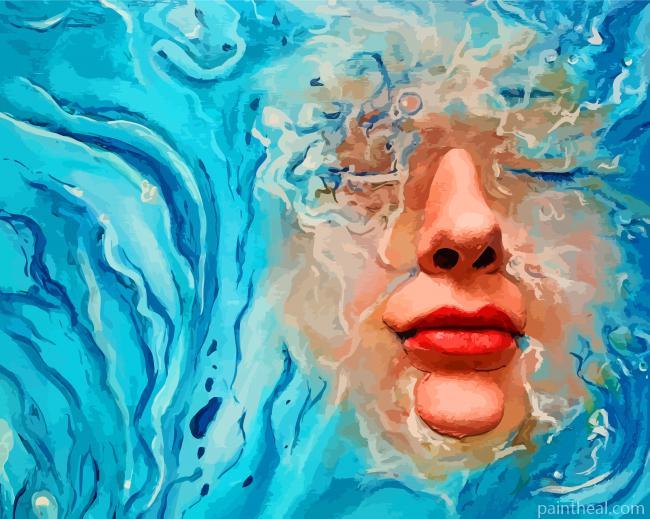 Girl Face Under Water Art Painting By Numbers Kits