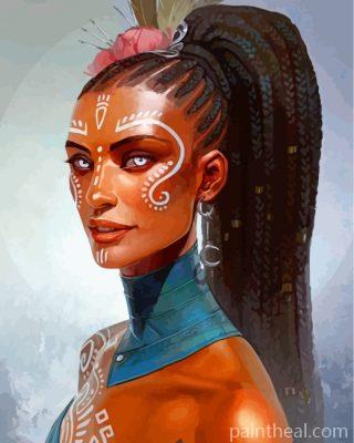 Cool African Woman Painting By Numbers Kits