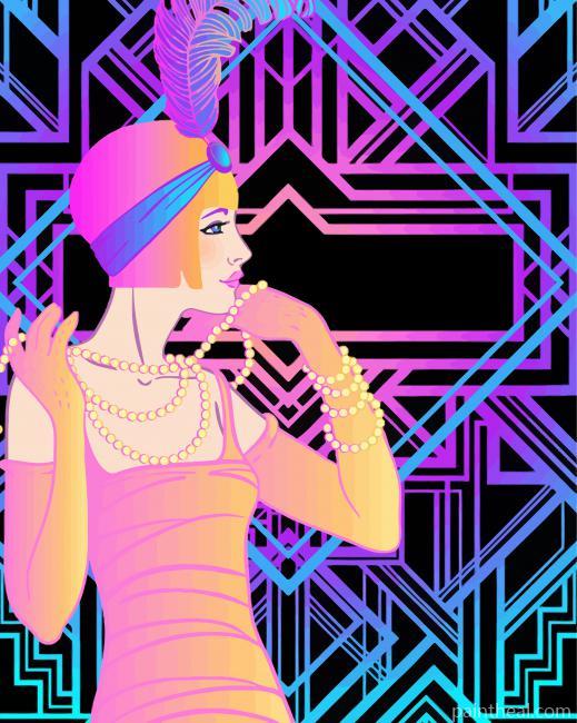 Flapper Lady Painting By Numbers Kits