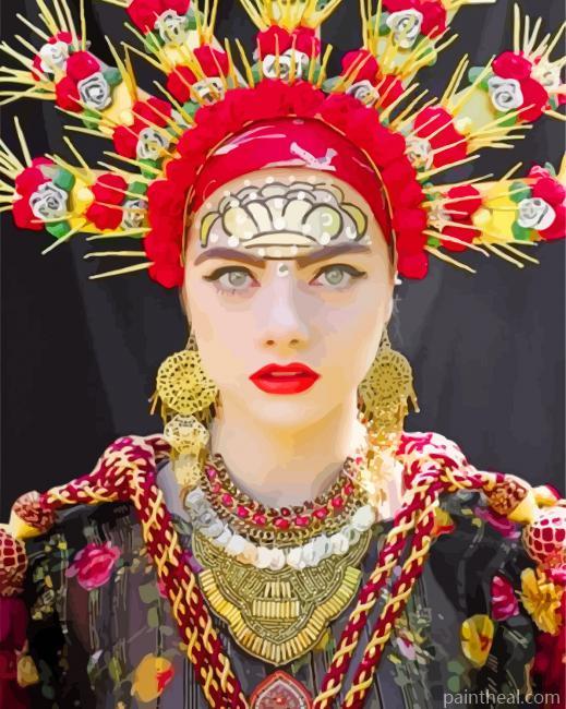 Polish Lady With Headdress Painting By Numbers Kits