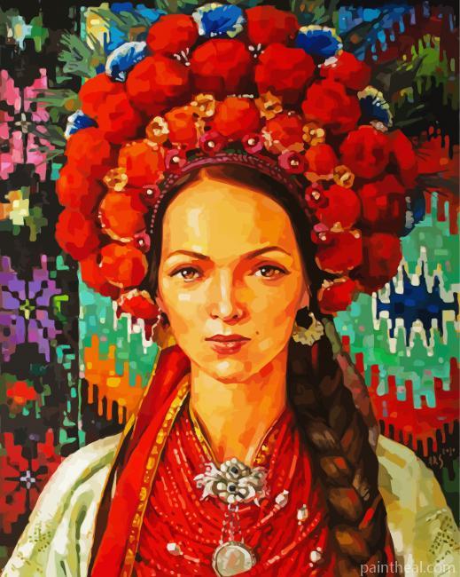 Ukrainian Girl Art Painting By Numbers Kits