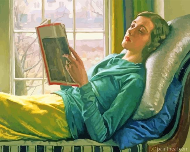 Lady Reading Book Painting By Numbers Kits