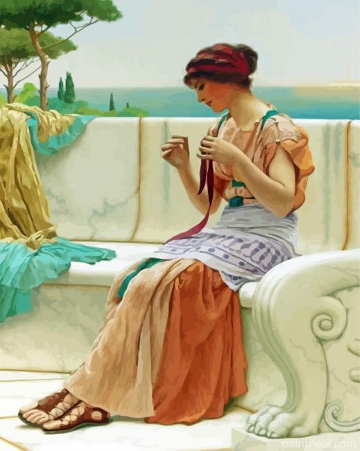Vintage Seamstress Lady Painting By Numbers Kits
