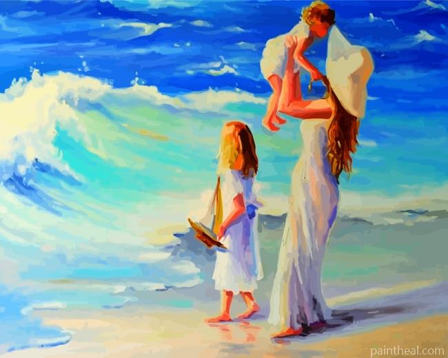 Mother And Daughters Painting By Numbers Kits