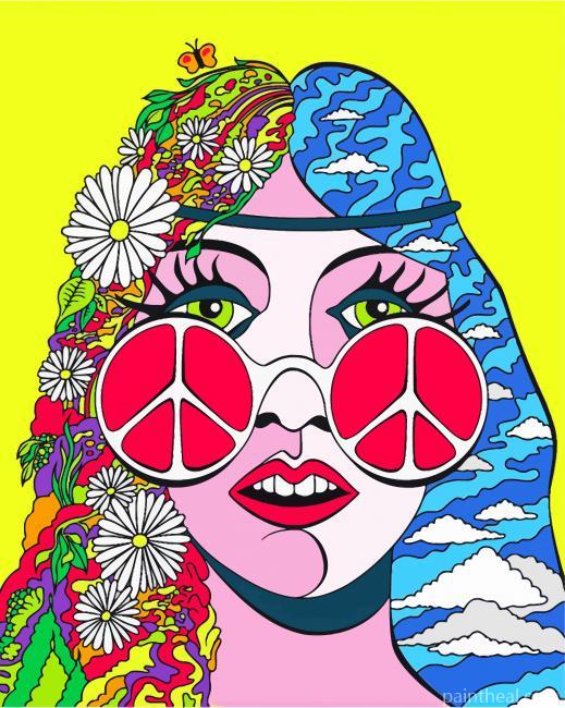 Hippie Girl Art Painting By Numbers Kits