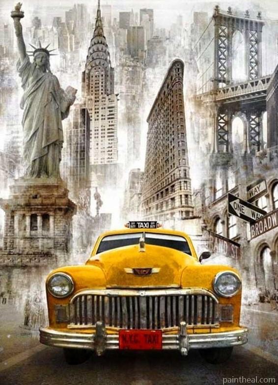 Woman And Antique Car Painting By Numbers Kits