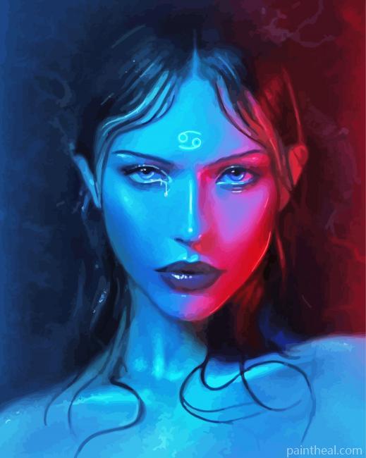 Zodiac Sign Cancer Girl Painting By Numbers Kits