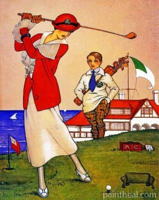 Golfer Woman Painting By Numbers Kits