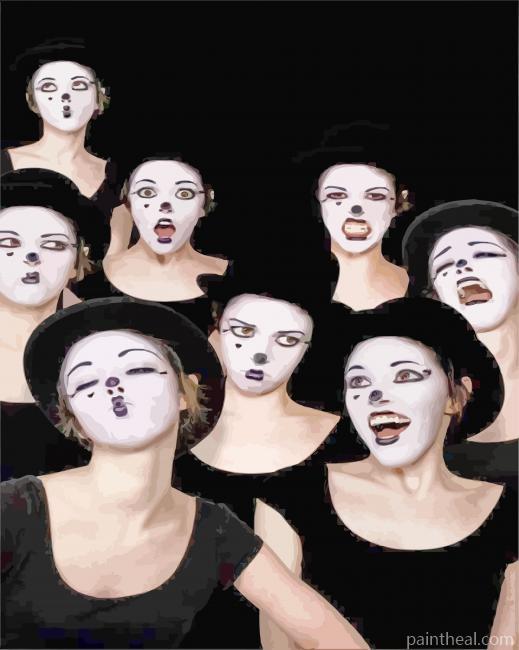 Female Mime Clowns Painting By Numbers Kits