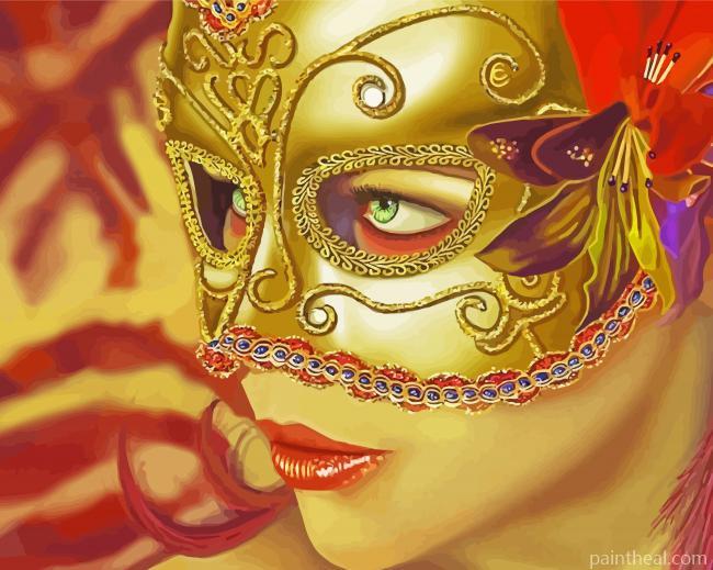 Woman In Mask Painting By Numbers Kits