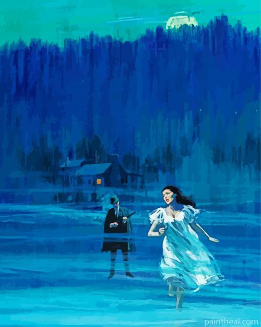 Scared Woman Running Painting By Numbers Kits