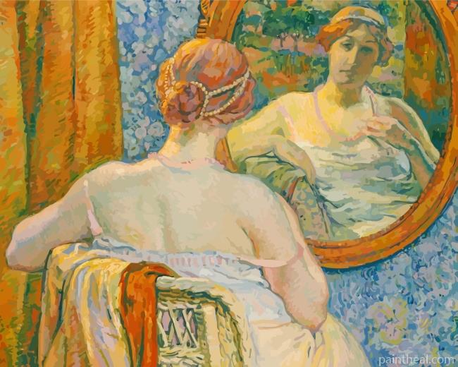 Woman In Mirror Art Painting By Numbers Kits