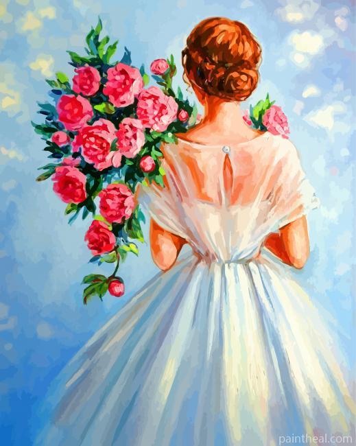 Bride Holding Flowers Painting By Numbers Kits