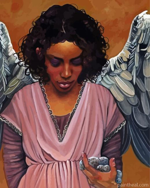 Beautiful Black Angel Painting By Numbers Kits