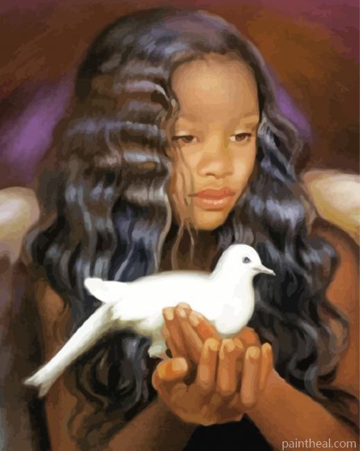 Aesthetic Black Angel Painting By Numbers Kits