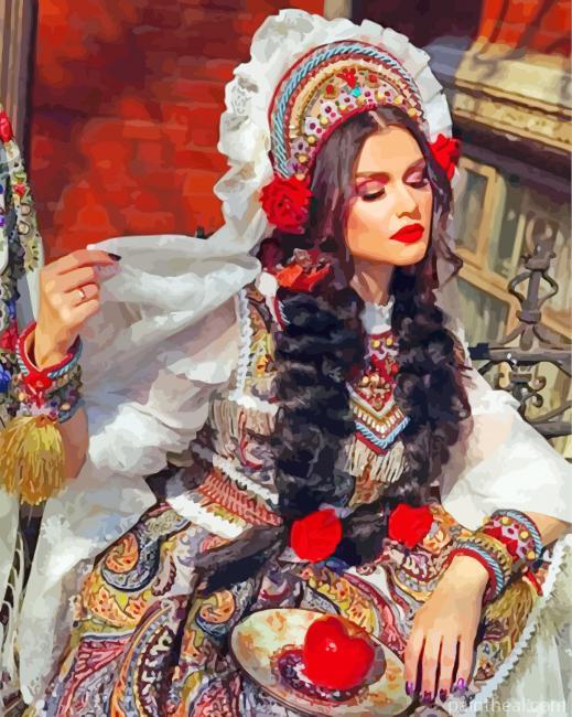 Gorgeous Lady With Headdress Painting By Numbers Kits