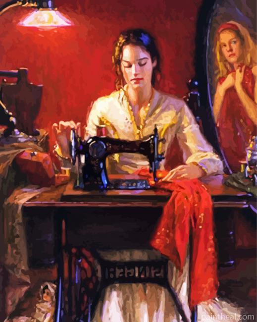 Seamstress Lady Painting By Numbers Kits