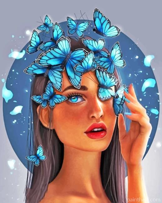 Girl With Butterflies Painting By Numbers Kits