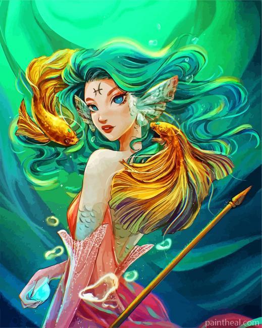 Pisces Zodiac Warrior Painting By Numbers Kits
