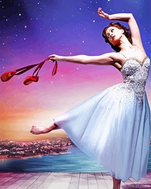 Ballet Dancer In Red Shoes Painting By Numbers Kits