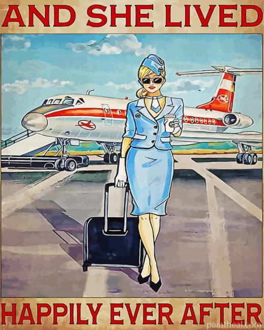Flight Attendant Painting By Numbers Kits