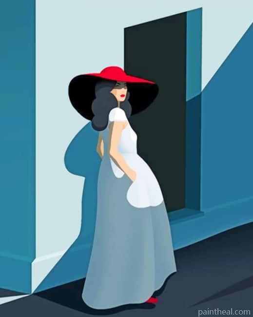 Classy Woman With A White Dress Painting By Numbers Kits
