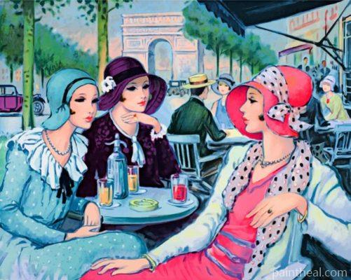 Ladies Coffee Time Painting By Numbers Kits