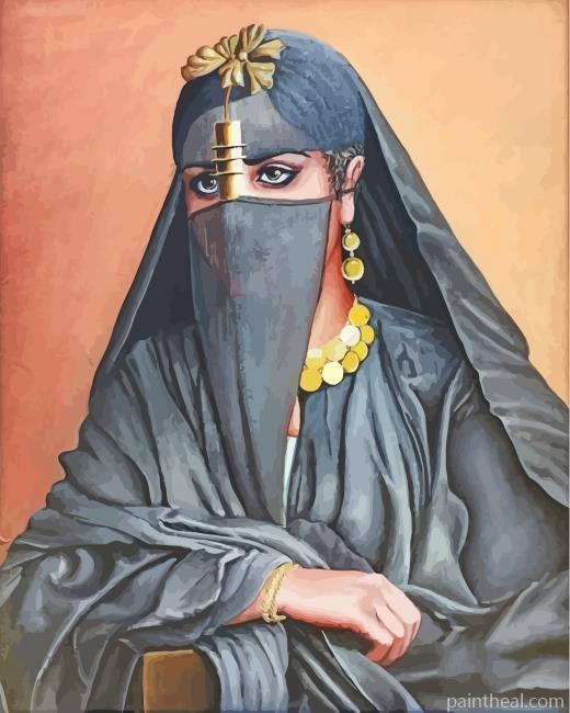 Arabian Muslim Lady Painting By Numbers Kits