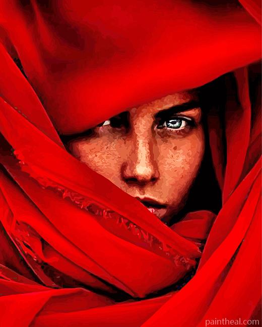 Aesthetic Red Lady Painting By Numbers Kits