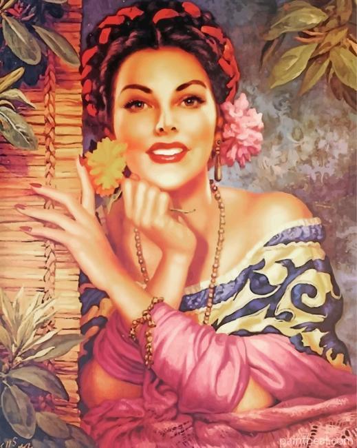 Gorgeous Mexican Woman Painting By Numbers Kits