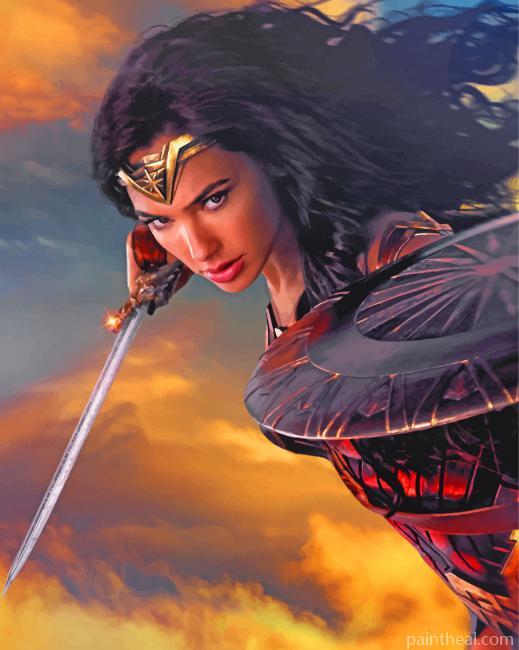 Aesthetic Wonder Woman Painting By Numbers Kits