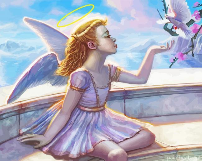 Little Sitting Angel Painting By Numbers Kits