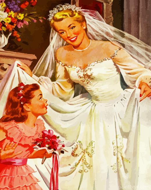 Vintage Bride On Her Wedding Painting By Numbers Kits