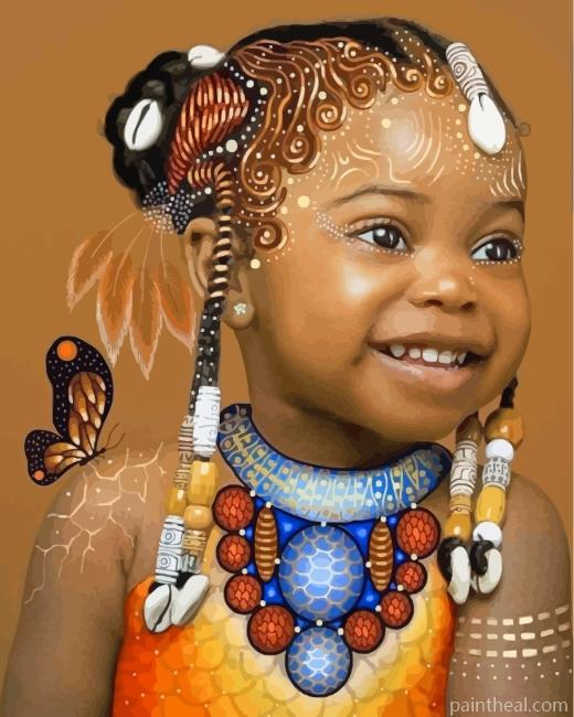 Black Little Girl Painting By Numbers Kits