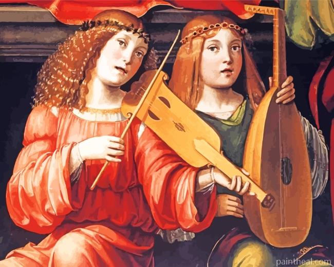 Medieval Musicians Women Painting By Numbers Kits