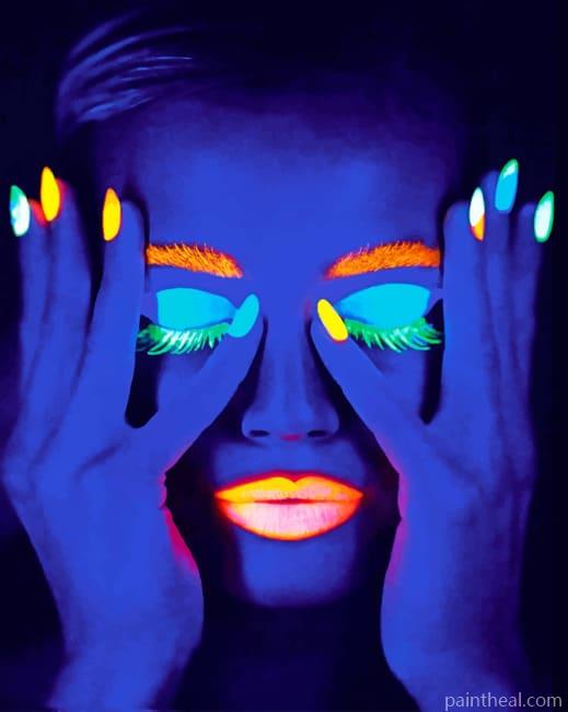 Neon Girl Painting By Numbers Kits