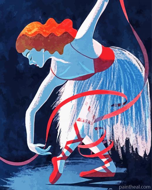 Ballerina Red Shoes Painting By Numbers Kits