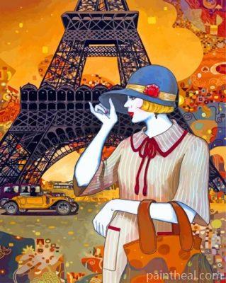 Classy Deco Lady In Paris Painting By Numbers Kits