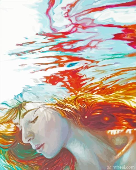 Ginger Girl Underwater Painting By Numbers Kits