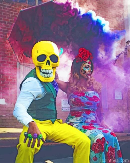 Skull Man And Woman Painting By Numbers Kits