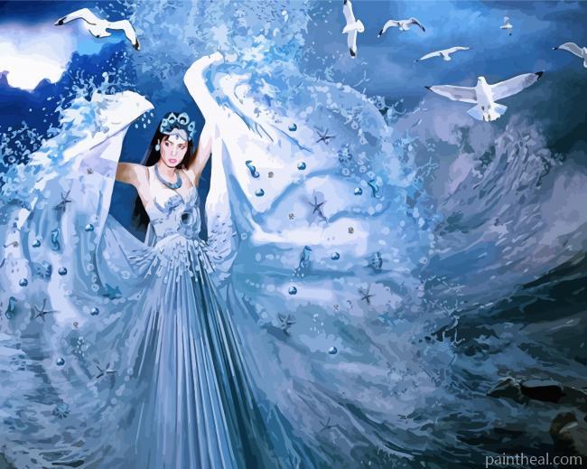 Sea Waves Angel Painting By Numbers Kits