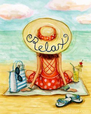 Relaxing On Beach Painting By Numbers Kits