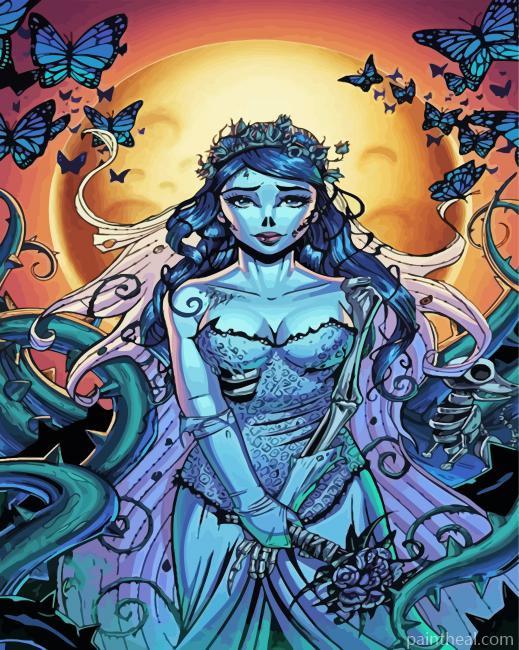 The Corpse Bride Illustration Painting By Numbers Kits
