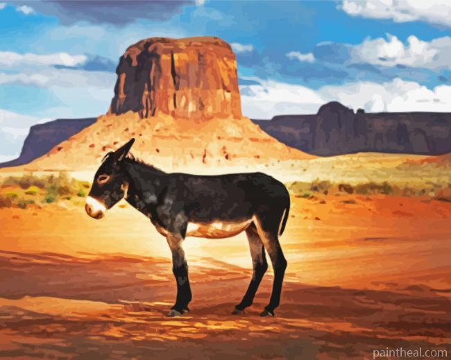 Aesthetic Desert Scene With Burro Painting By Numbers Kits