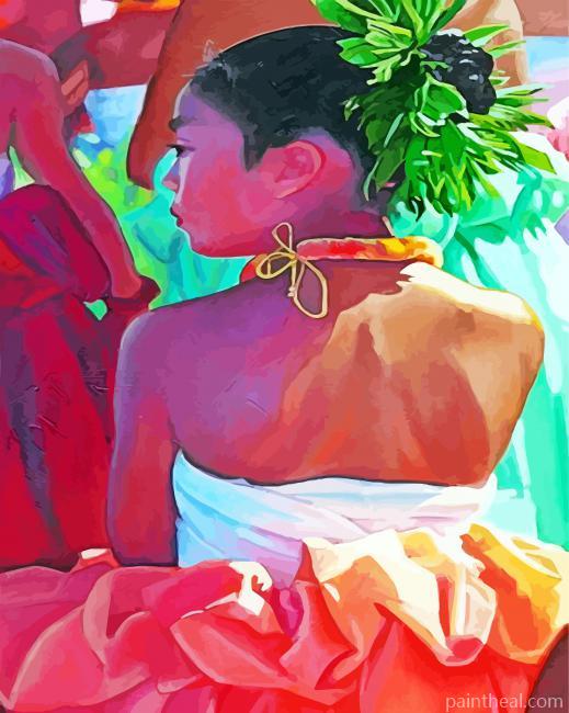 Aesthetic Hawaiian Girl Painting By Numbers Kits