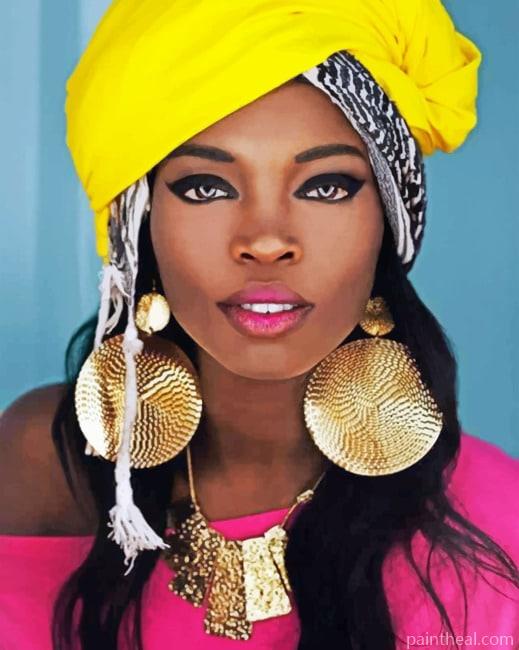 African Beauty Woman Painting By Numbers Kits