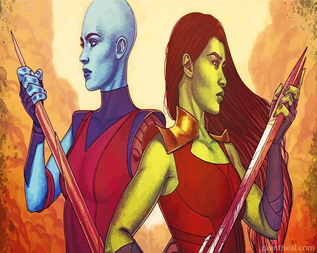Gamora And Nebula Painting By Numbers Kits